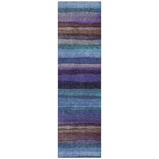 Piper Looms Chantille Stripes ACN2093 Blue Machine Washable Area Rug Runner Main Image