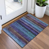 Piper Looms Chantille Stripes ACN2093 Blue Machine Washable Area Rug Scatter Lifestyle Image Feature