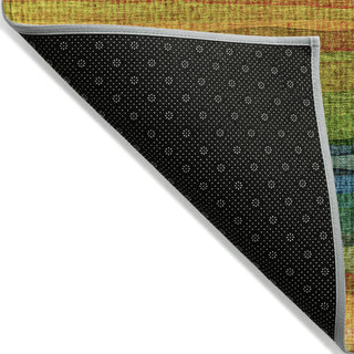 Piper Looms Chantille Stripes ACN2093 Green Machine Washable Area Rug Backing Image