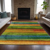 Piper Looms Chantille Stripes ACN2093 Green Machine Washable Area Rug Lifestyle Image Feature