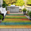 Piper Looms Chantille Stripes ACN2093 Green Machine Washable Area Rug Outdoor Lifestyle Image Feature