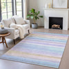 Piper Looms Chantille Stripes ACN2093 Lavender Machine Washable Area Rug Lifestyle Image Feature