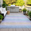 Piper Looms Chantille Stripes ACN2093 Lavender Machine Washable Area Rug Outdoor Lifestyle Image Feature