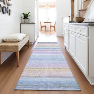 Piper Looms Chantille Stripes ACN2093 Lavender Machine Washable Area Rug Runner Lifestyle Image Feature