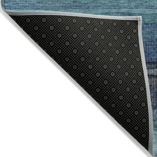 Piper Looms Chantille Stripes ACN2093 Teal Machine Washable Area Rug Backing Image