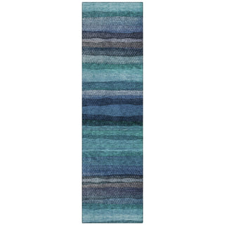 Piper Looms Chantille Stripes ACN2093 Teal Machine Washable Area Rug Runner Main Image