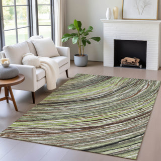 Piper Looms Chantille Swirls ACN2094 Aloe Machine Washable Area Rug Lifestyle Image Feature