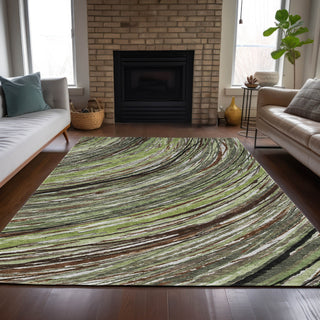 Piper Looms Chantille Swirls ACN2094 Aloe Machine Washable Area Rug Lifestyle Image Feature