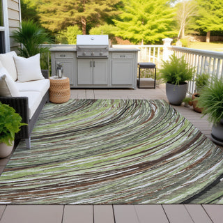 Piper Looms Chantille Swirls ACN2094 Aloe Machine Washable Area Rug Outdoor Lifestyle Image Feature