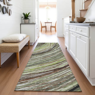 Piper Looms Chantille Swirls ACN2094 Aloe Machine Washable Area Rug Runner Lifestyle Image Feature