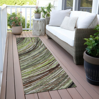 Piper Looms Chantille Swirls ACN2094 Aloe Machine Washable Area Rug Runner Outdoor Lifestyle Image Feature