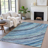 Piper Looms Chantille Swirls ACN2094 Blue Machine Washable Area Rug Lifestyle Image Feature