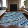 Piper Looms Chantille Swirls ACN2094 Blue Machine Washable Area Rug Lifestyle Image Feature