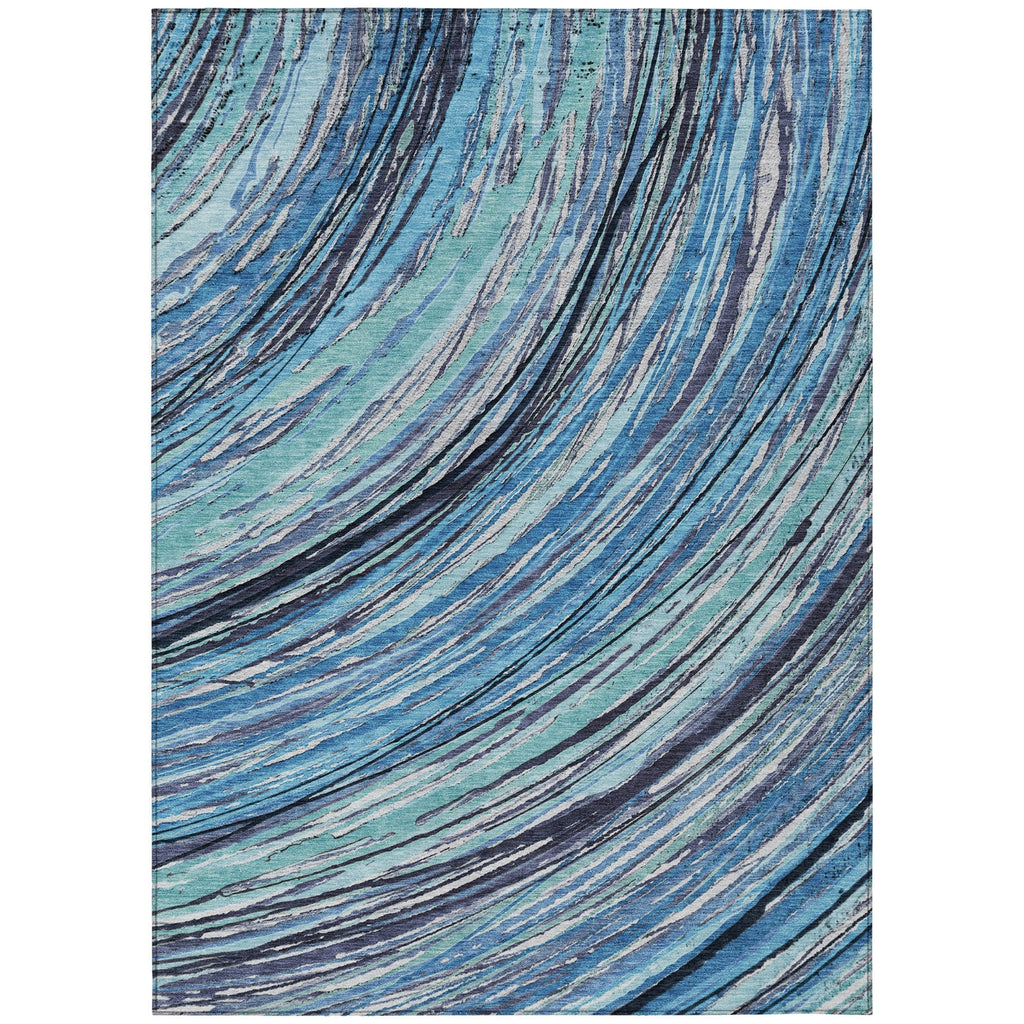 Piper Looms Chantille Swirls ACN2094 Blue Machine Washable Area Rug main image