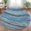 Piper Looms Chantille Swirls ACN2094 Blue Machine Washable Area Rug Round Lifestyle Image Feature