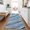 Piper Looms Chantille Swirls ACN2094 Blue Machine Washable Area Rug Runner Lifestyle Image Feature
