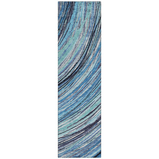 Piper Looms Chantille Swirls ACN2094 Blue Machine Washable Area Rug Runner Main Image