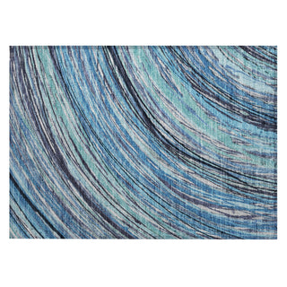 Piper Looms Chantille Swirls ACN2094 Blue Machine Washable Area Rug Scatter Main Image