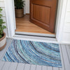 Piper Looms Chantille Swirls ACN2094 Blue Machine Washable Area Rug Scatter Outdoor Lifestyle Image Feature