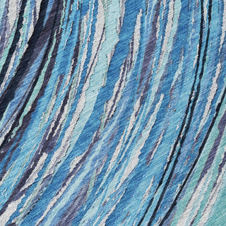 Piper Looms Chantille Swirls ACN2094 Blue Machine Washable Area Rug Swatch Image
