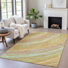 Piper Looms Chantille Swirls ACN2094 Gold Machine Washable Area Rug Lifestyle Image Feature