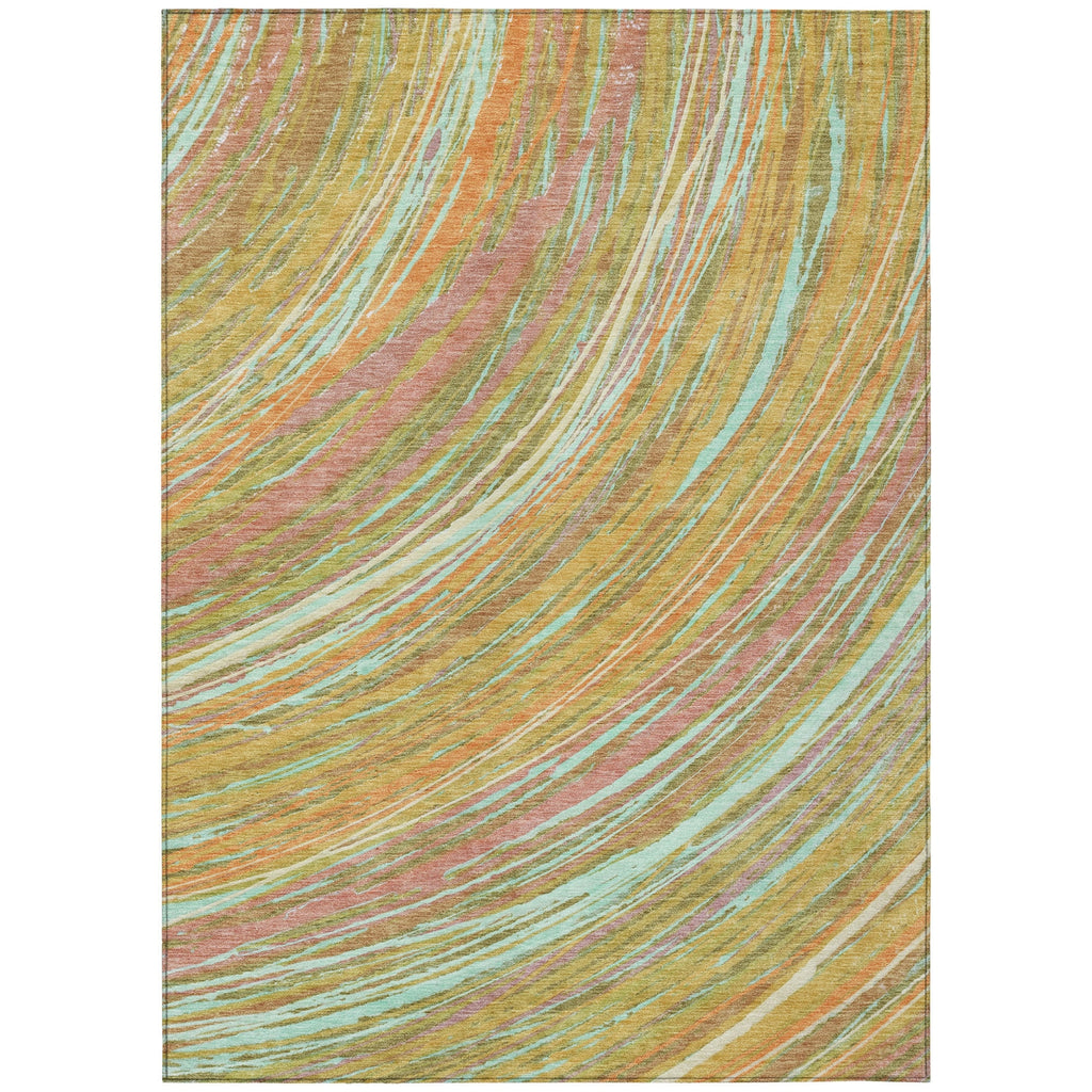 Piper Looms Chantille Swirls ACN2094 Gold Machine Washable Area Rug main image