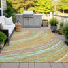 Piper Looms Chantille Swirls ACN2094 Gold Machine Washable Area Rug Outdoor Lifestyle Image Feature