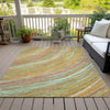 Piper Looms Chantille Swirls ACN2094 Gold Machine Washable Area Rug Outdoor Lifestyle Image Feature