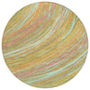 Piper Looms Chantille Swirls ACN2094 Gold Machine Washable Area Rug Round Main Image