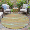Piper Looms Chantille Swirls ACN2094 Gold Machine Washable Area Rug Round Outdoor Lifestyle Image Feature