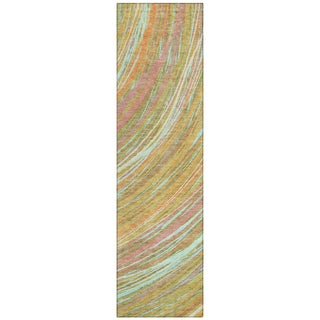 Piper Looms Chantille Swirls ACN2094 Gold Machine Washable Area Rug Runner Main Image