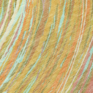 Piper Looms Chantille Swirls ACN2094 Gold Machine Washable Area Rug Swatch Image