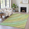 Piper Looms Chantille Swirls ACN2094 Green Machine Washable Area Rug Lifestyle Image Feature