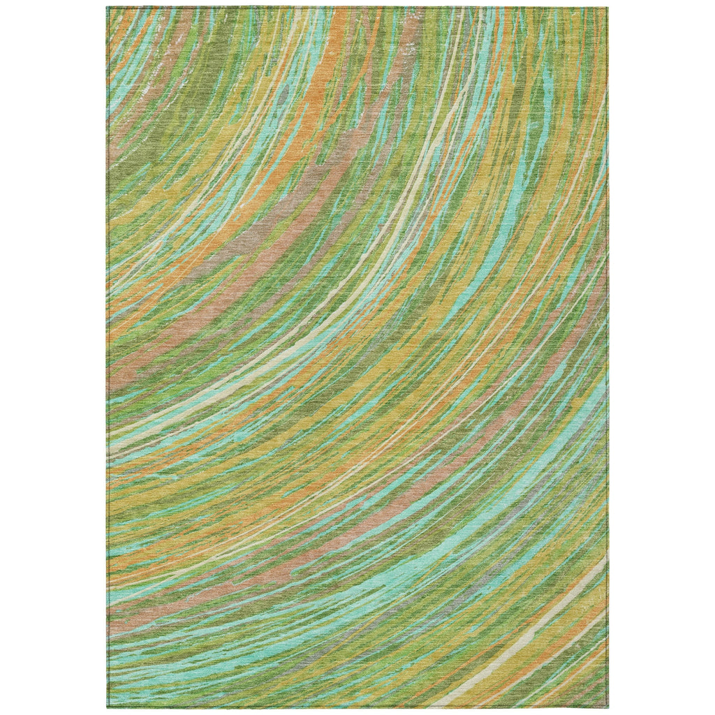 Piper Looms Chantille Swirls ACN2094 Green Machine Washable Area Rug main image