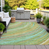 Piper Looms Chantille Swirls ACN2094 Green Machine Washable Area Rug Outdoor Lifestyle Image Feature