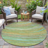 Piper Looms Chantille Swirls ACN2094 Green Machine Washable Area Rug Round Outdoor Lifestyle Image Feature
