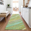 Piper Looms Chantille Swirls ACN2094 Green Machine Washable Area Rug Runner Lifestyle Image Feature