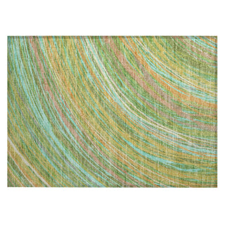 Piper Looms Chantille Swirls ACN2094 Green Machine Washable Area Rug Scatter Main Image
