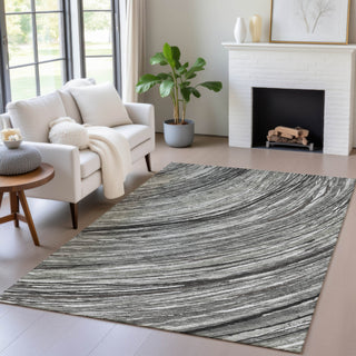 Piper Looms Chantille Swirls ACN2094 Taupe Machine Washable Area Rug Lifestyle Image Feature