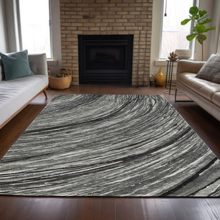 Piper Looms Chantille Swirls ACN2094 Taupe Machine Washable Area Rug Lifestyle Image Feature