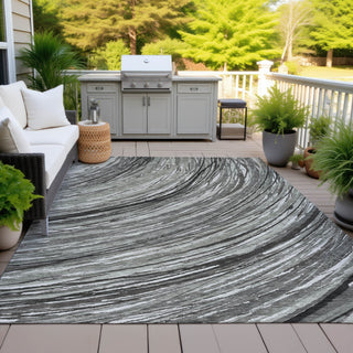 Piper Looms Chantille Swirls ACN2094 Taupe Machine Washable Area Rug Outdoor Lifestyle Image Feature