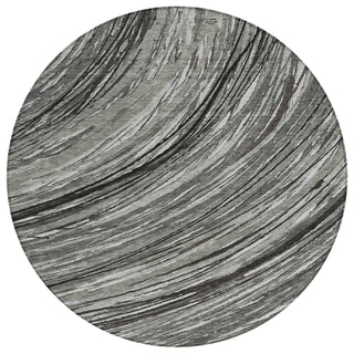 Piper Looms Chantille Swirls ACN2094 Taupe Machine Washable Area Rug Round Main Image