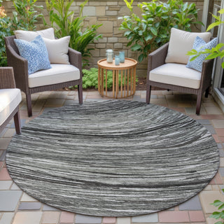 Piper Looms Chantille Swirls ACN2094 Taupe Machine Washable Area Rug Round Outdoor Lifestyle Image Feature
