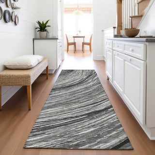 Piper Looms Chantille Swirls ACN2094 Taupe Machine Washable Area Rug Runner Lifestyle Image Feature