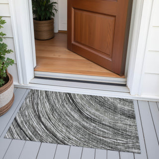 Piper Looms Chantille Swirls ACN2094 Taupe Machine Washable Area Rug Scatter Outdoor Lifestyle Image Feature