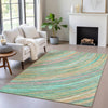 Piper Looms Chantille Swirls ACN2094 Teal Machine Washable Area Rug Lifestyle Image Feature