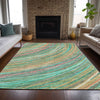 Piper Looms Chantille Swirls ACN2094 Teal Machine Washable Area Rug Lifestyle Image Feature