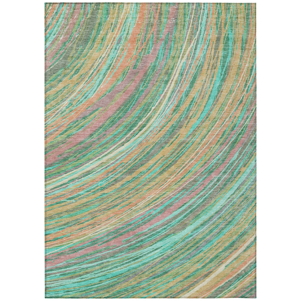 Piper Looms Chantille Swirls ACN2094 Teal Machine Washable Area Rug main image