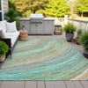 Piper Looms Chantille Swirls ACN2094 Teal Machine Washable Area Rug Outdoor Lifestyle Image Feature