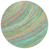 Piper Looms Chantille Swirls ACN2094 Teal Machine Washable Area Rug Round Main Image